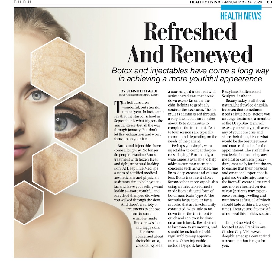 Deep Blue Med Spa Feature in Healthy Living Article