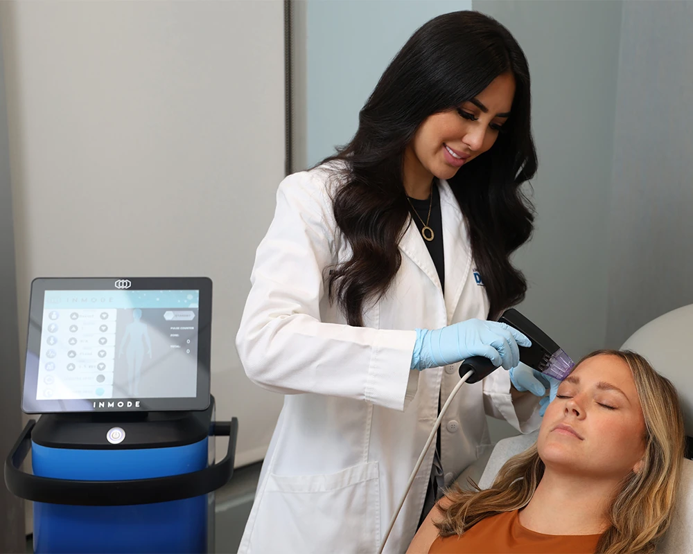 Lauren and patient during Morpheus treatment