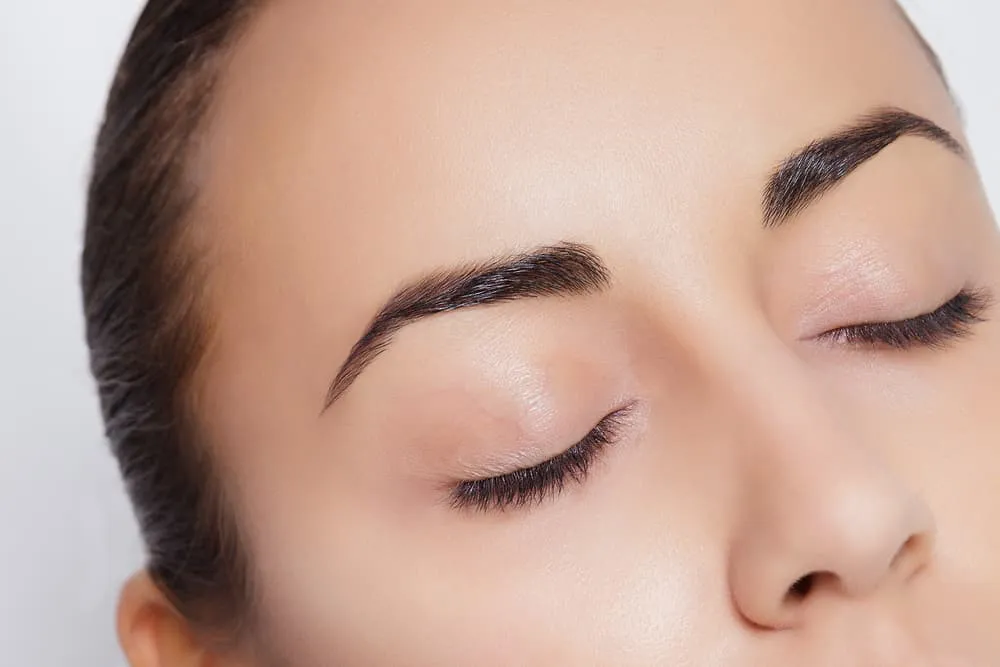 close up woman with flawless skin