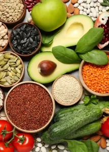 Healthy foods on a table