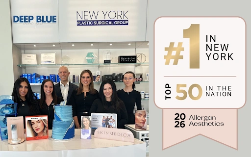 The DBMS team posing in the office after winning the #1 Allergan provider in New York award