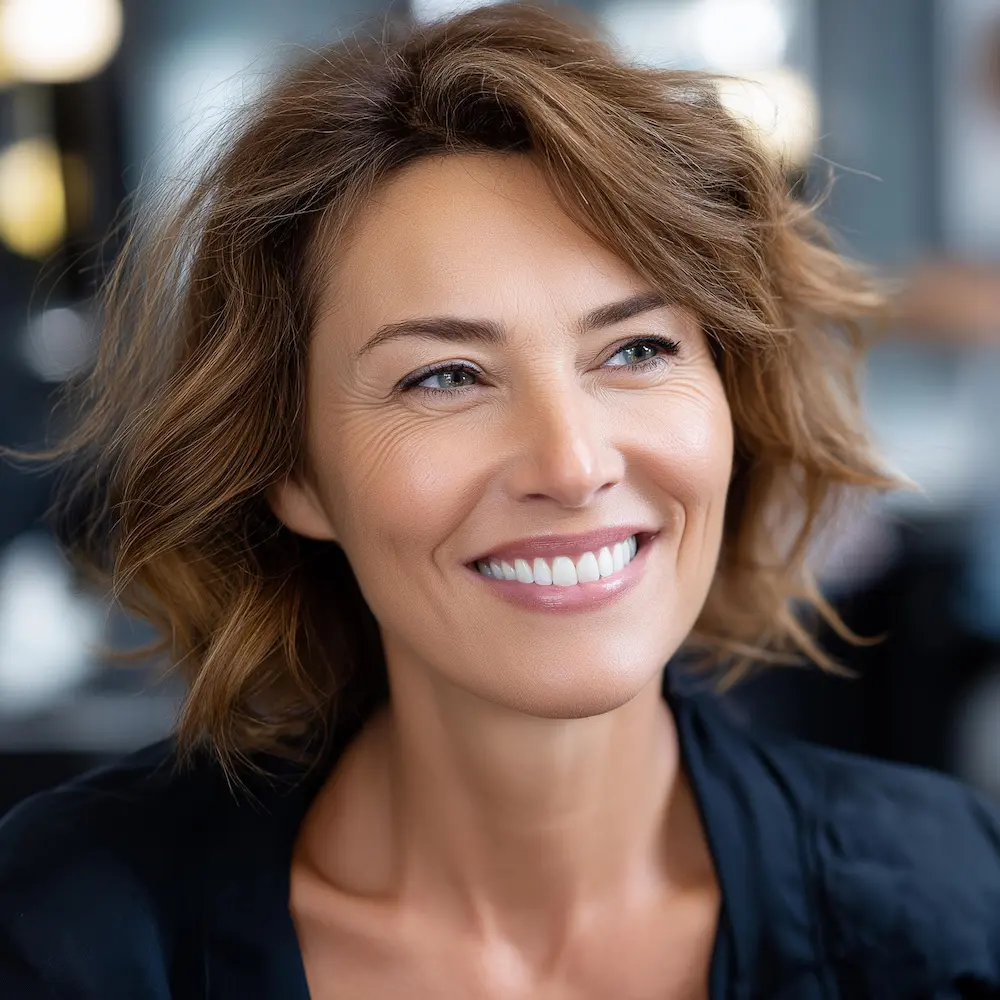 stunning and youthful woman smiling