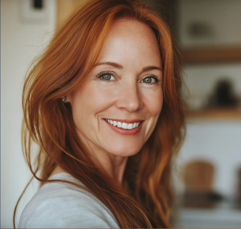 beautiful middle aged woman with great skin