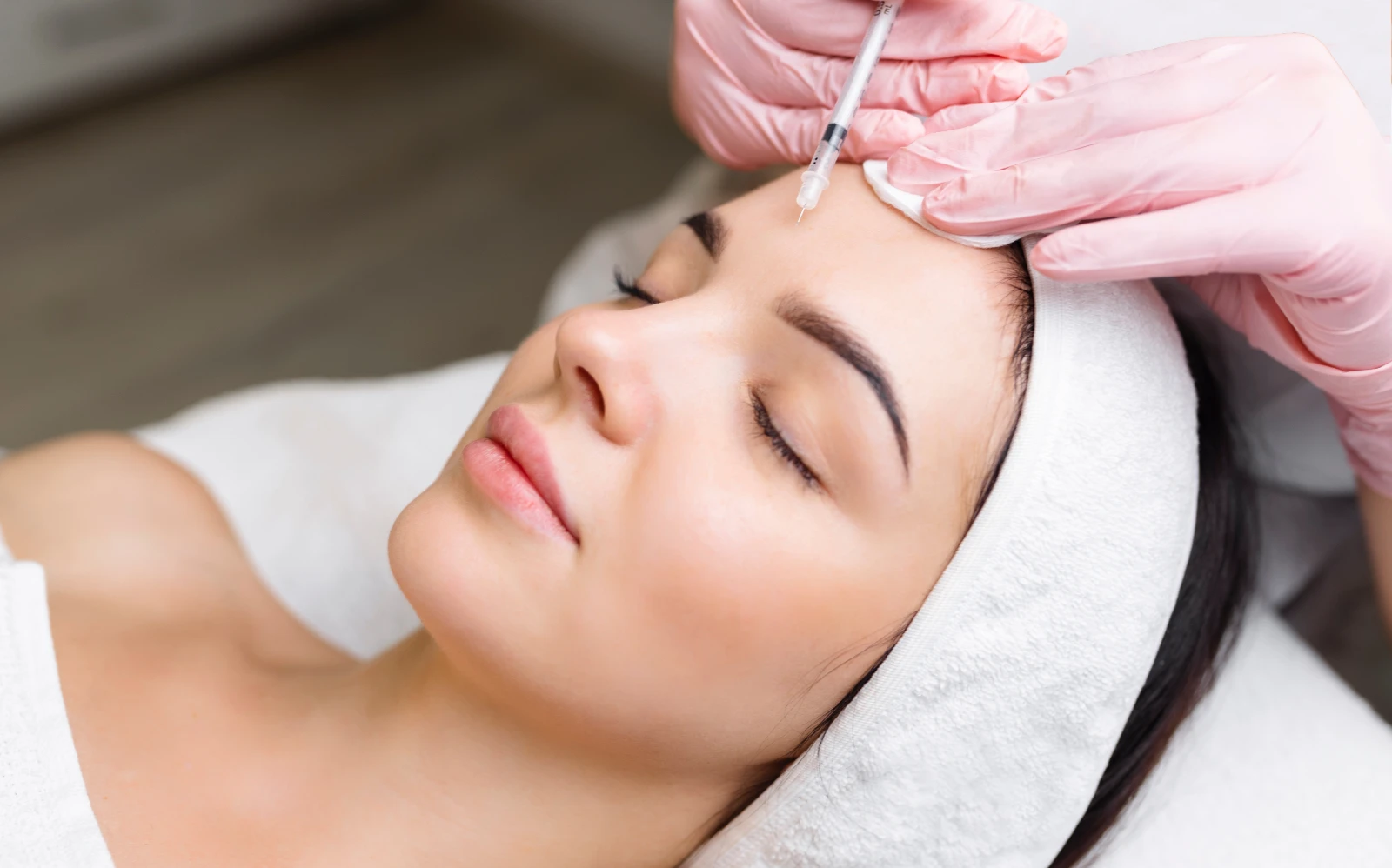 med spa patient during injectables treatment