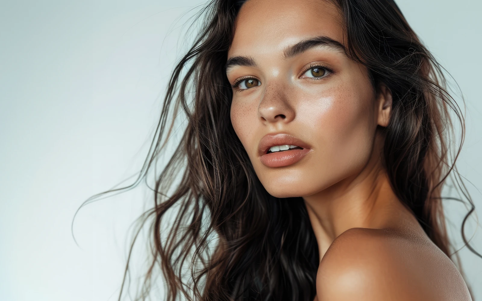 youthful woman with hydrated and smooth skin