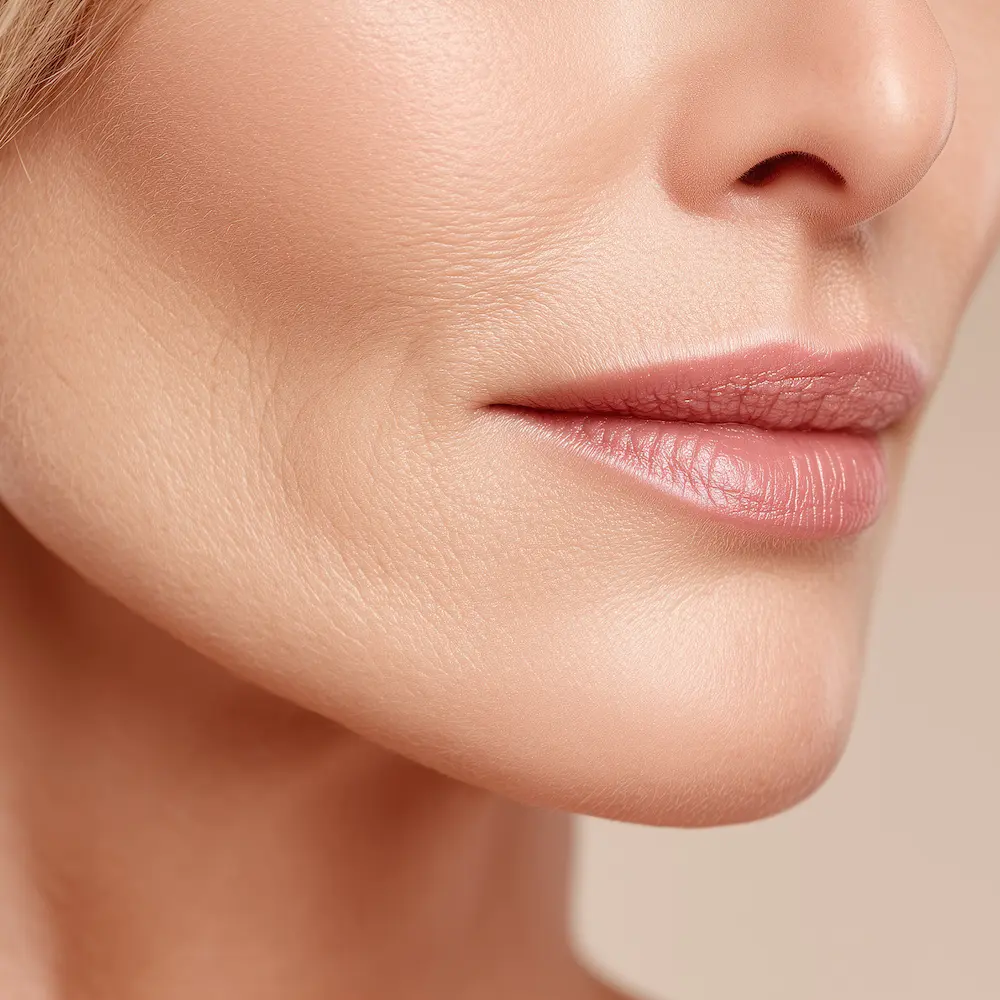 youthful lower face of mature woman