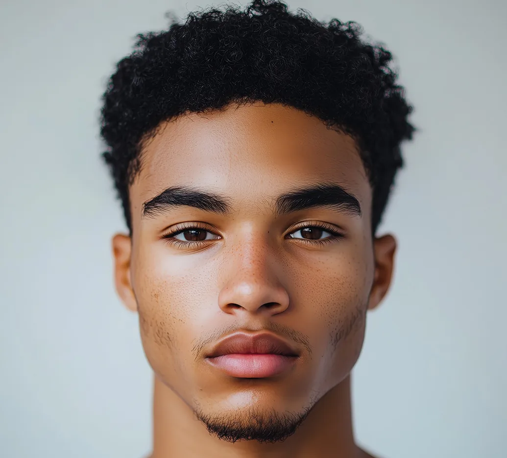 Attractive young man with glowing skin