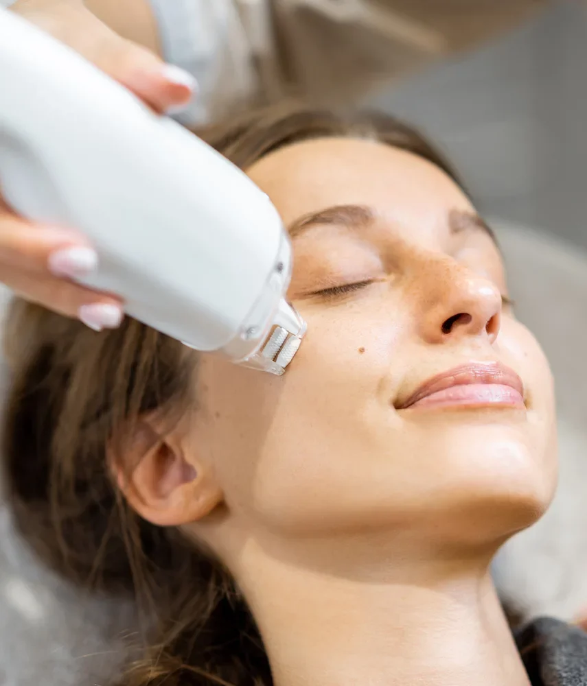 patient during aviclear laser treatment