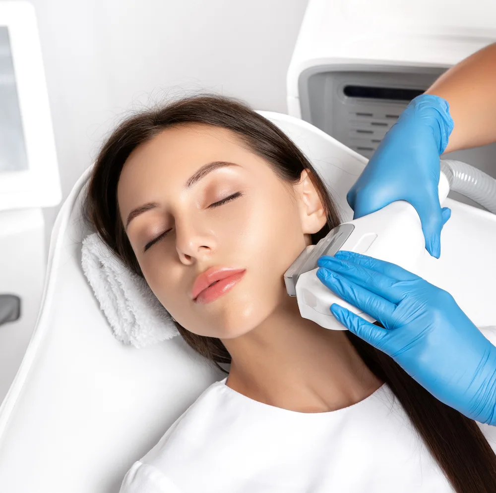 patient during bbl heroic laser treatment for radiant skin
