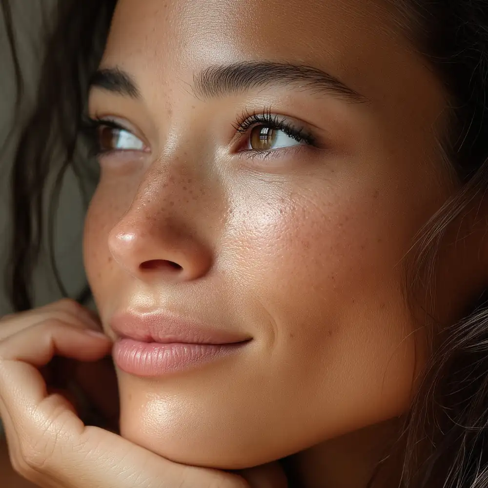 woman with beautiful manicured eyebrows