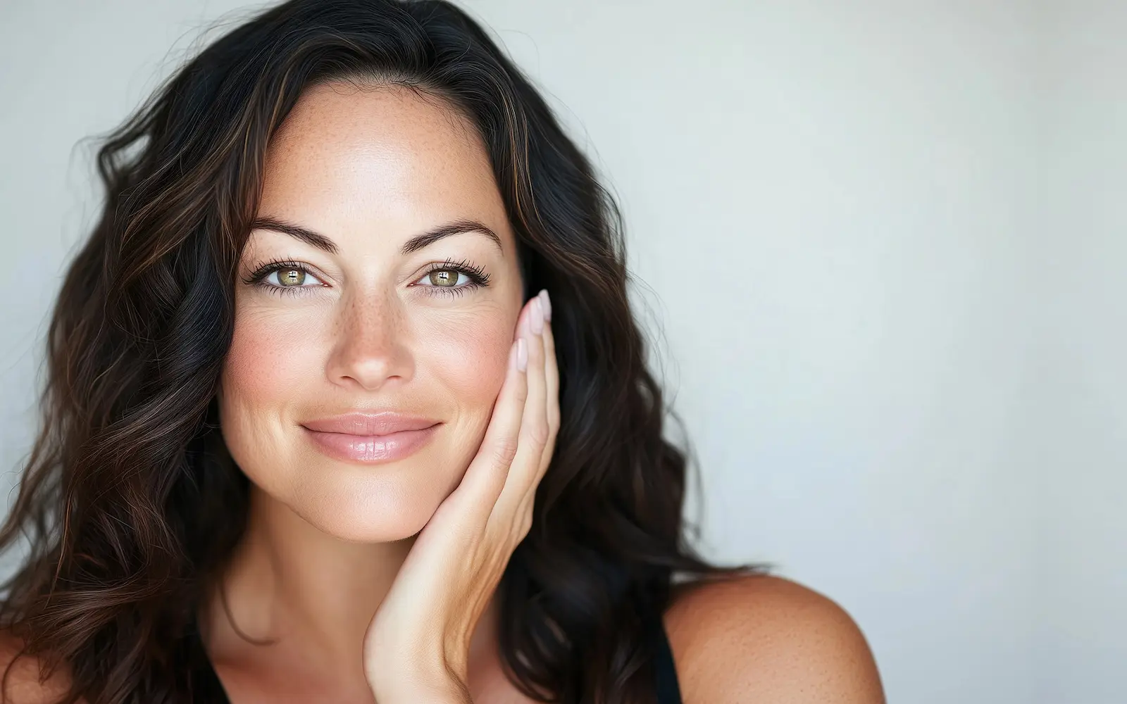 gorgeous woman with smooth clear skin