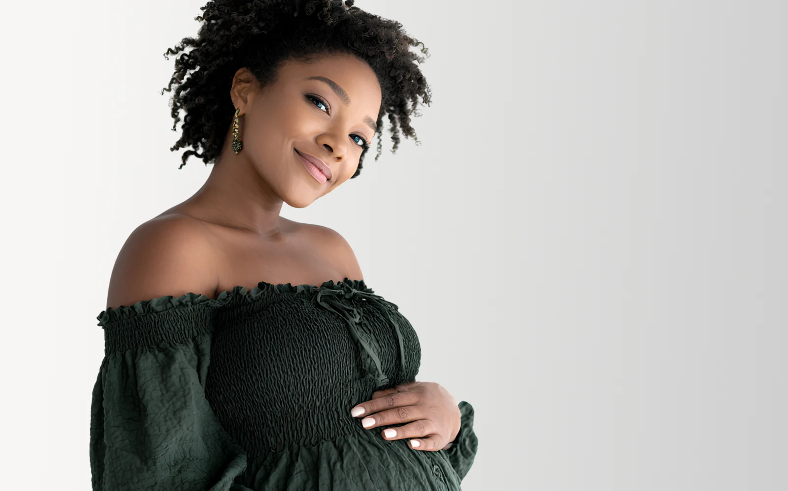 pregnant woman with glowing skin
