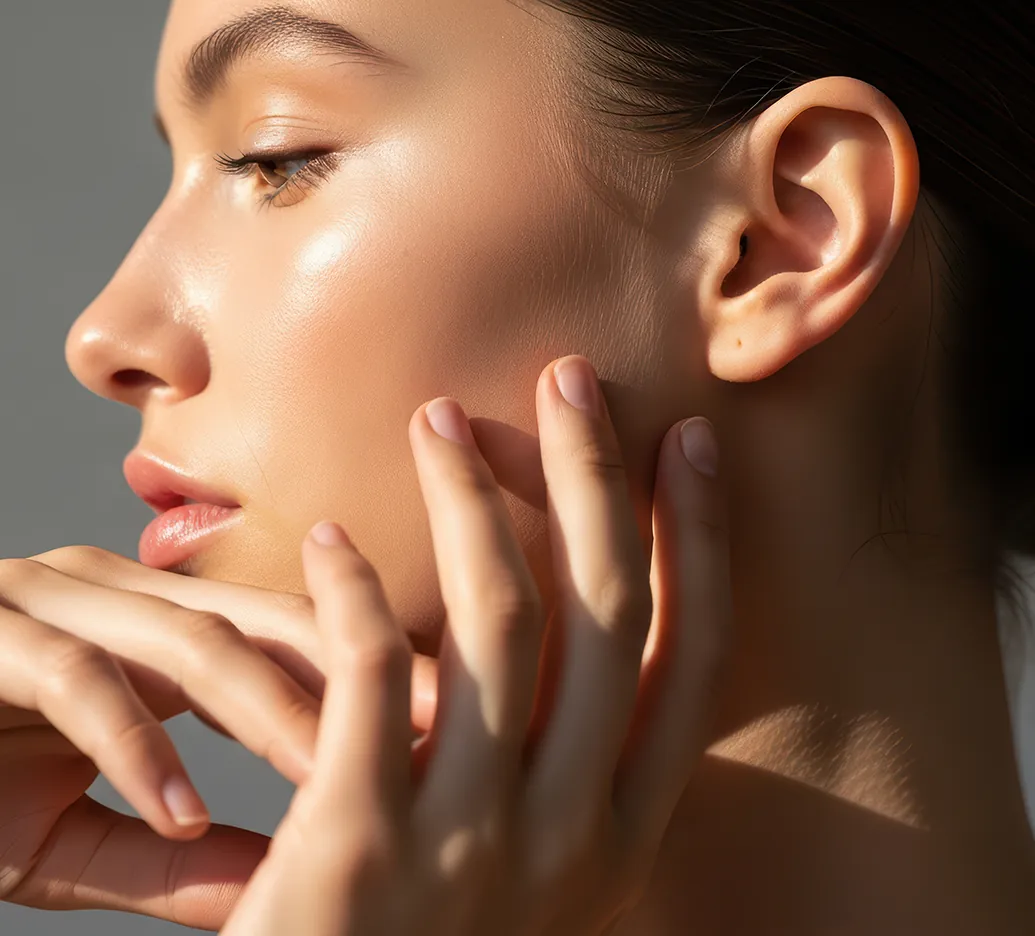 woman's glowing skin