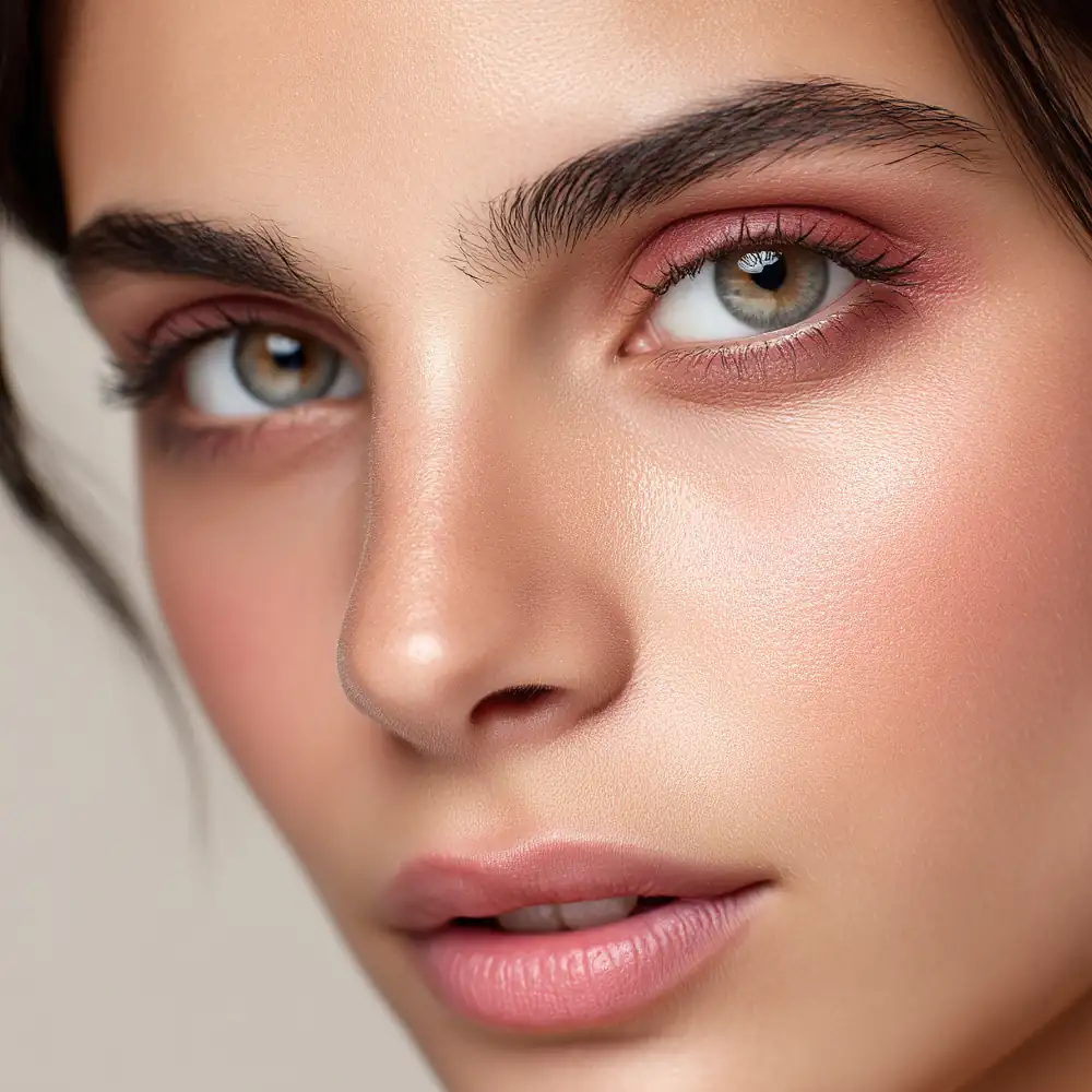 close-up of gorgeous woman with glowing skin