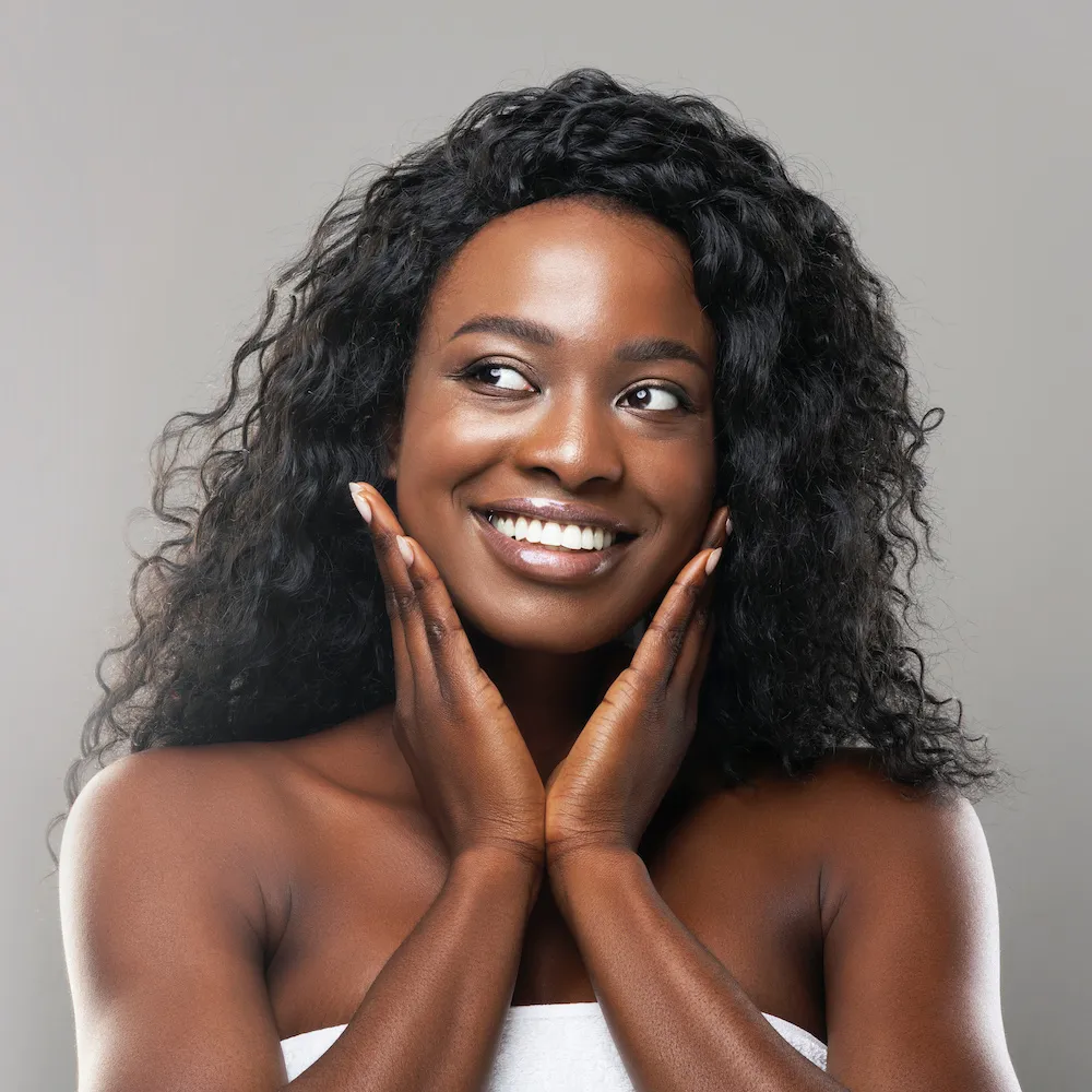 young woman with smooth radiant skin