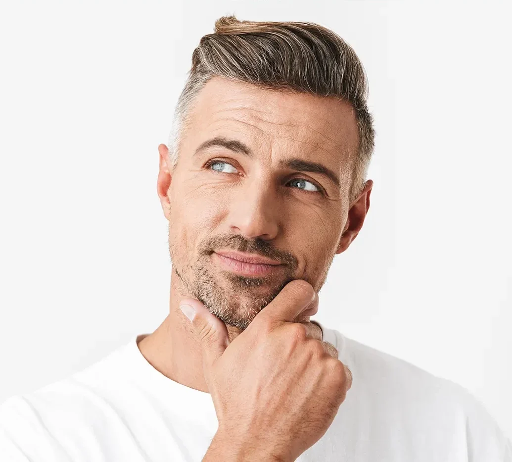 handsome mature man with clear complexion