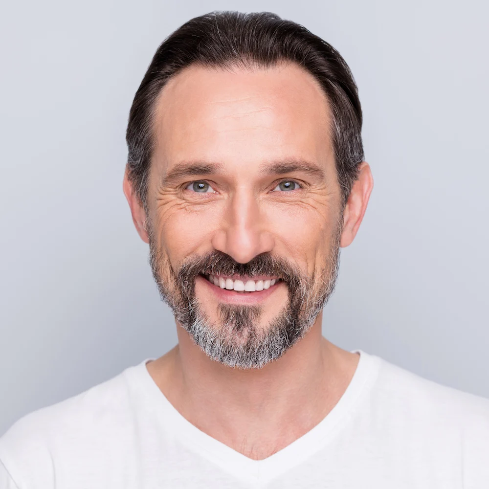 man with youthful skin