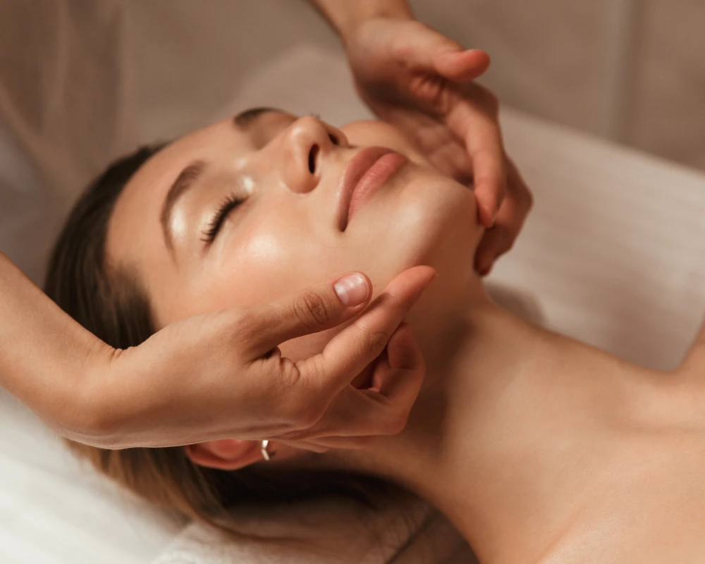 professional facial treatment woman