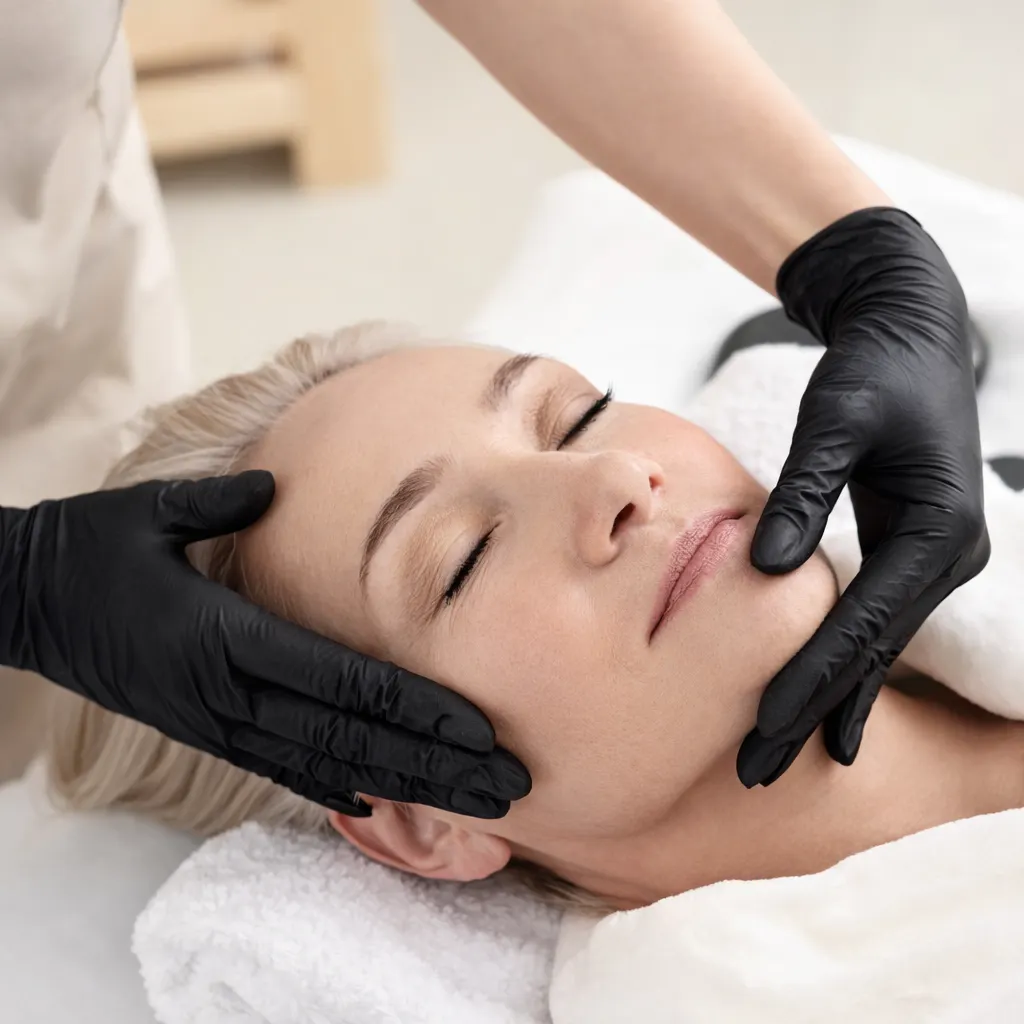 patient during silhouette instalift treatment for facial tightening