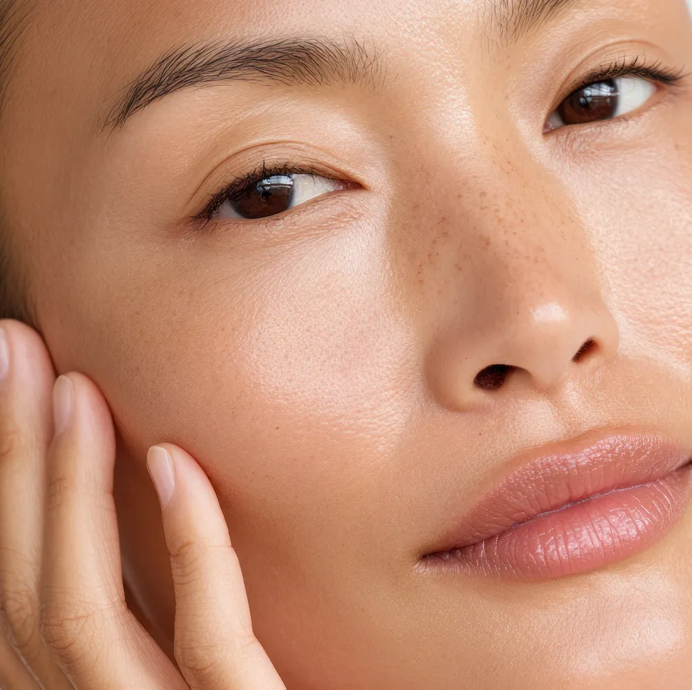 smooth skin of a woman after laser resurfacing