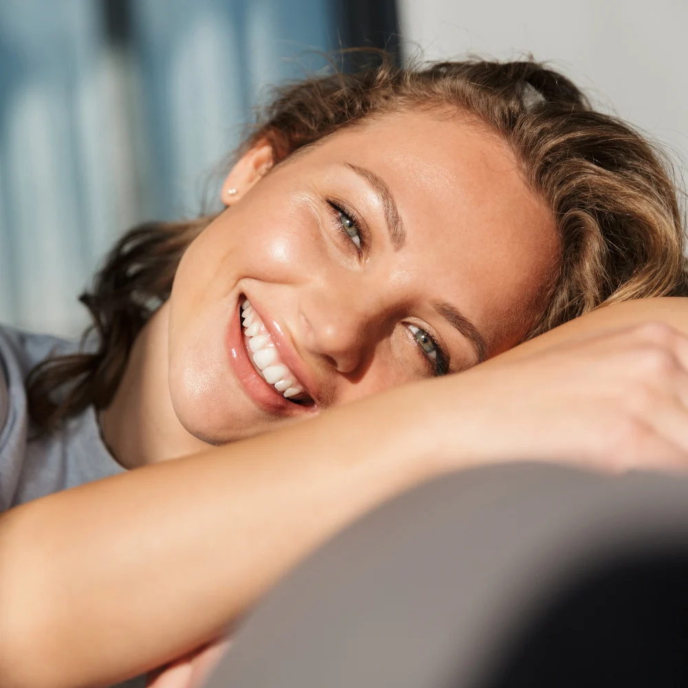 woman happy after laser resurfacing